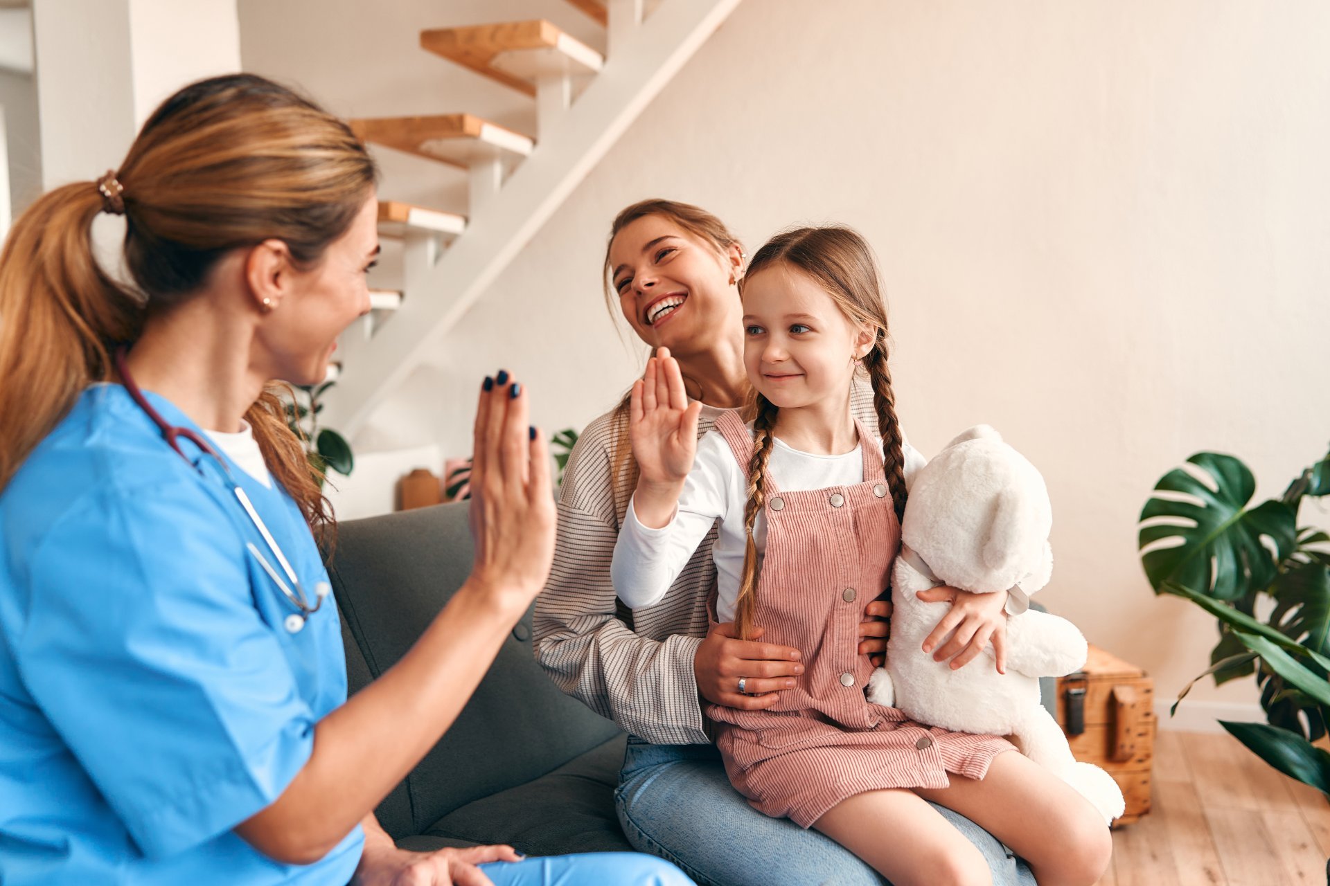 Nurse doing in home work with pediatric patient Nurse doing in home work with pediatric patient