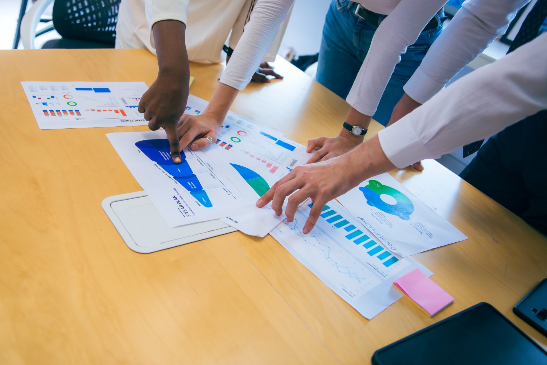Professional diverse business people having collaborative session Professional diverse business people having collaborative session