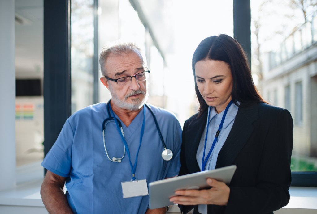 Medical personnel talking