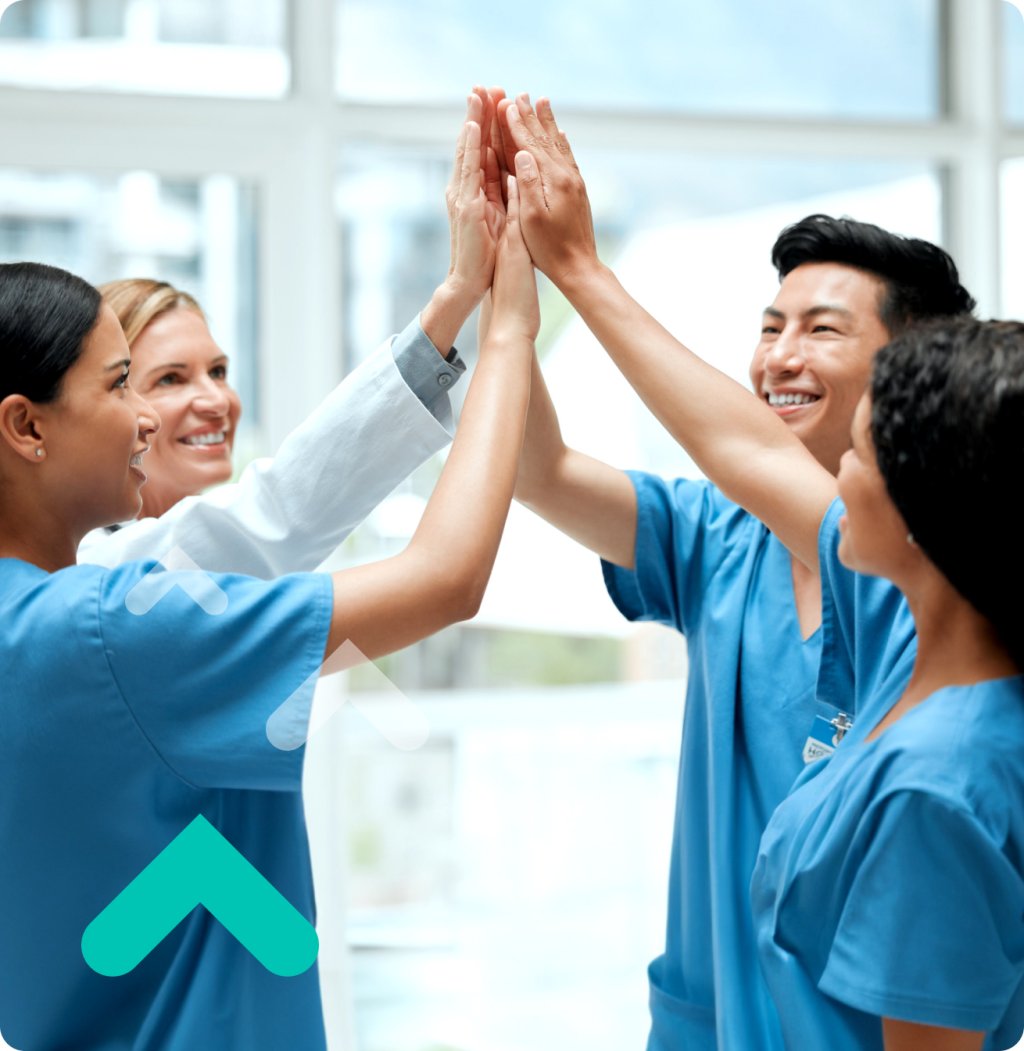 Nurses giving high-five