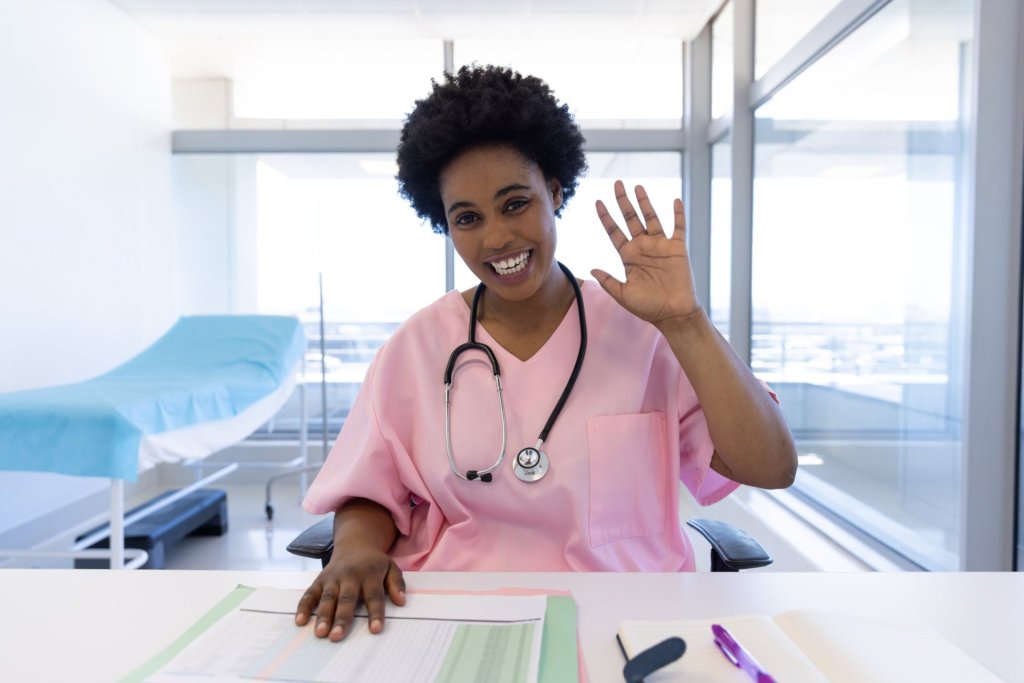 Happy nurse at work