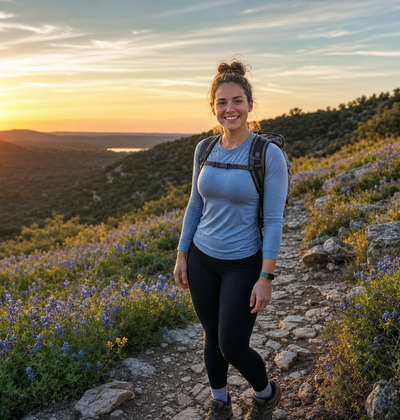 travel nurse hiking in texas